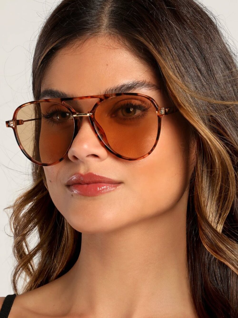 Lulu's Dash of Style Brown Tortoise Aviators